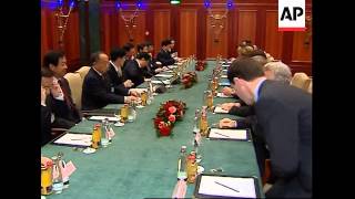 Chinese president meets Chancellor designate Merkel [upl. by Assirolc]