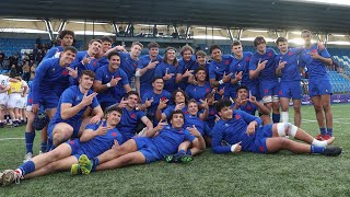 Festival des Six Nations 2023  France moins 18 ans masculin remporte le Crunch 2322 [upl. by Nnahtebazile]