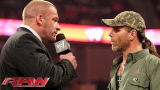 Triple H and Shawn Michaels dont see eyetoeye Raw Oct 21 2013 [upl. by Noyr]