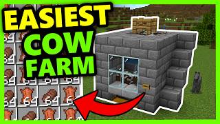 EASIEST MINECRAFT BEDROCK Edition 121 COW Farm  Leather amp Food Farm [upl. by Ardnuahs840]