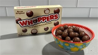 WHOPPERS Malted Milk Balls Movie Theater Candy Box [upl. by Alameda913]