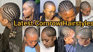 2024 Latest Cornrow Braids Hairstyles  Straight Back Cornrow Braids  Ghana Weaving Braids 2024 [upl. by Ij198]