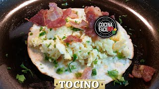 DESAYUNOS CASEROS CON HUEVO Y TOCINETA l COCINA FACIL 101 [upl. by Ireg748]