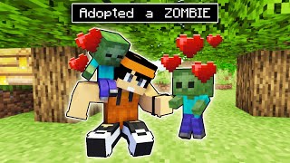 Having an ADOPTED ZOMBIE in Minecraft [upl. by Nnylakcaj]