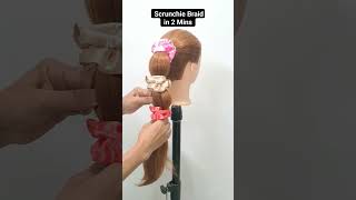 Scrunchie Braid you can do in 2 Minutes hairstyleforlonghairs hairstyletutorial [upl. by Edaw679]