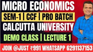 Demand Lecture 1 Microeconomics Semester 1 CCF 202425 Batch  Calcutta University [upl. by Druci927]