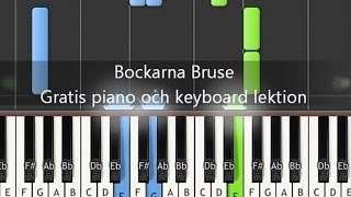 Bockarna Bruse piano lektion med melodi ackord och video [upl. by Arries]