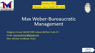 Max Weber Bureaucratic Management [upl. by Zapot]