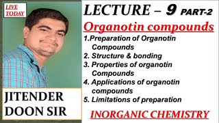 Bsc final Organotin compounds structure and bonding applications of organotin by jitender doon sir [upl. by Ednihek577]