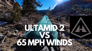 65 MPH Wind VS HYPERLITE MOUNTAIN GEAR Ultamid 2 [upl. by Ardnos]