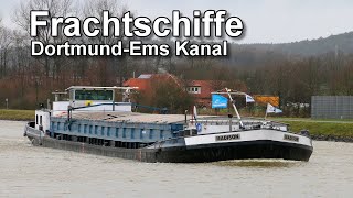 Frachtschiffe  DortmundEms Kanal  Riesenbeck  Binnenschifffahrt [upl. by Teevens175]