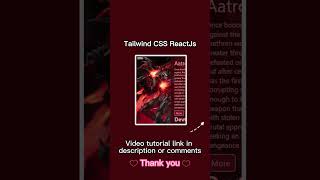 Hover Card Animation with Slidein Info  Aatrox Card  reactjs tailwindcss hovereffect shorts [upl. by Bernie]