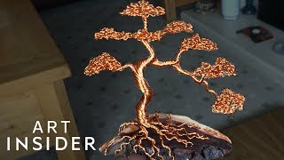 Making Bonsai By Bending Metal Wire  Master Craft [upl. by Philippe]