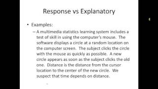 Explanatory vs Response Variables [upl. by Rosenstein]