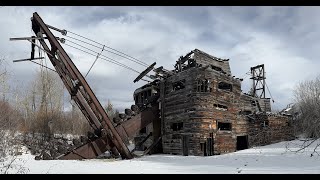 Exploring abandoned gold dredge and snowmobile riding [upl. by Manella395]