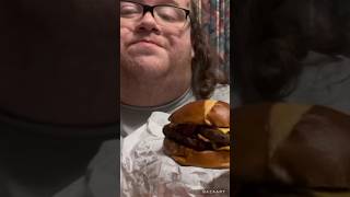 Wendy’s Pretzel Bun Baconator mukbang [upl. by Hephzipa109]