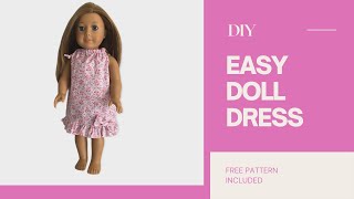 DIY How to sew easy doll dressAmerican Girl Doll dress18 inch doll dress Beginner friendly [upl. by Samira]