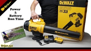 DeWalt Leaf Blower  Power and Battery Run Time [upl. by Ataeb]