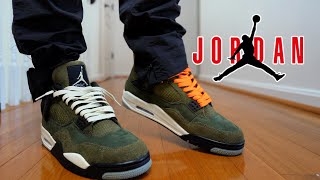 THESE ARE LOOKING BETTER NOW  JORDAN 4 OLIVE CRAFT REVIEW amp ON FEET [upl. by Jobie443]