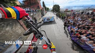 Insta360 Ace Pro 2  Intense Urban Downhill POV at Red Bull Cerro Abajo 2024 ft Juanfer Velez [upl. by Nnaeiluj]