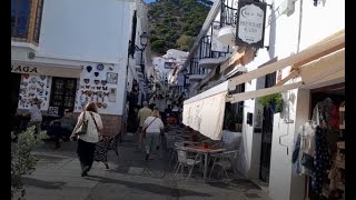 MIJAS PUEBLO WALKABOUT  SHOPS RESTAURANTS MEMORIES AND DODGY LIFTS [upl. by Debora324]