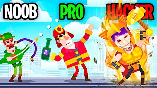 NOOB vs PRO vs HACKER In BOWMASTERS ALL CHARACTERS [upl. by Ericha810]