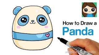 How to Draw a Cute Panda EASY  Squishy Squooshems [upl. by Disharoon]