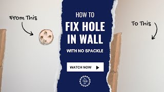 How to Fix Hole in Wall Easy with No Spackle [upl. by Auohc]