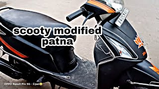 Scooty modified in stickers Bike modified Patna [upl. by Raskin78]