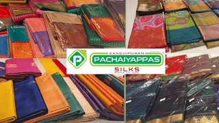 T Nagar Pachaiyappas Silks Blended Silks Embossed Silk Pure soft silk Short Border Sarees [upl. by Leontine689]