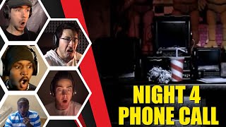 Lets Players Reaction To The Night 4 Phone Call  Five Nights AT Freddys [upl. by Janella309]