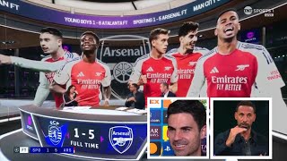 🚨NOW✅ Rio Ferdinand amp Keown CRAZY in Sporting vs Arsenal 15  Saka amp Odegaard on fire🔥 [upl. by Ainivad903]