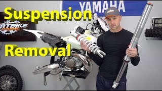 2019 Husky TE 300i Suspension Removal  Sending to Kreft Moto [upl. by Bibby]