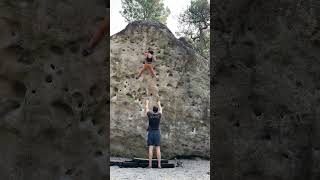 La dalle à poly 5C sped up  Fontainebleau FR climbing bouldering femaleclimbers [upl. by Enotna]