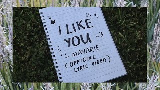 Mayarie  I Like You Official Lyric Video [upl. by Sherwynd]