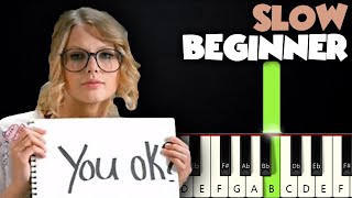 You Belong With Me  Taylor Swift  SLOW BEGINNER PIANO TUTORIAL  SHEET MUSIC by Betacustic [upl. by Adnac237]