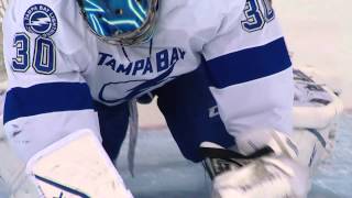 Gotta See It Bishop takes puck between legs in warmup [upl. by Moreland]