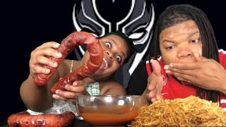 KIELBASA SAUSAGE AND NOODLE DINNER  MUKBANG [upl. by Ahsiyn]