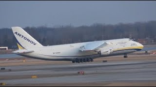 Plane Spotting at Detroit Metro Airport with Antonov AN124  February 27 2024 [upl. by Elexa]