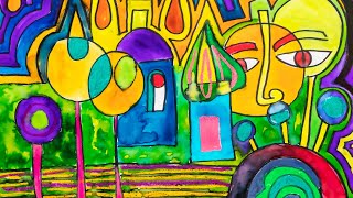 Hundertwasser  Online Learning Module 3 City Landscape Hundertwasser Style  Zart Art [upl. by Wise]