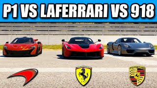 P1 vs LaFerrari vs 918  Which Is The Fastest [upl. by Caterina570]