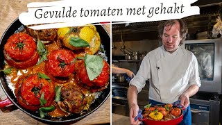 Koken met Rik de Jonge Gevulde tomaten met gehakt [upl. by Etteve]