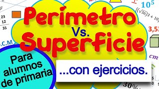 Perímetro y superficie con ejercicios Para alumnos de primaria [upl. by Ahsinel]