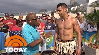 Meet Tonga’s Oiled Olympic Flag Bearer Pita Taufatofua  TODAY [upl. by Enida]