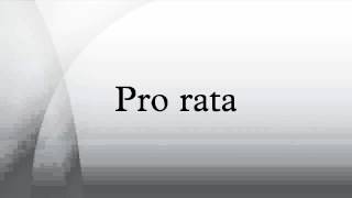 Pro rata [upl. by Assil]