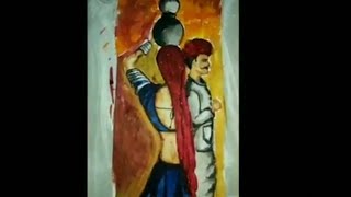 Rajasthani artcouple acrylic painting [upl. by Esinal]