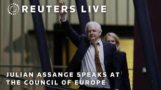 LIVE Julian Assange speaks at the Council of Europe  REUTERS [upl. by Acinorrev]