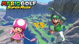 Mario Golf Super Rush  Toadette vs Luigi  Ridgerock Lake Championship Tees [upl. by Kataway]