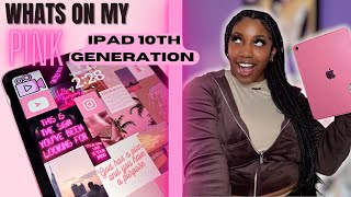 WHATS ON MY 💕PINK💕 IPAD 10TH GENERATION 2023 l App Recomendations  IOS 16  Pink Aesthetics [upl. by Wilkinson]