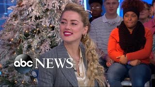 Amber Heard dishes on Jason Momoas pranks on Aquaman set [upl. by Barnaba753]